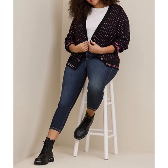 🆕💕 Heart Drop Shoulder Button Front Cardigan Sweater 1 1X 14 16 NWT Torrid New - Picture 5 of 6